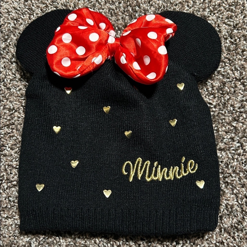 Disney Minnie Mouse Black and Red Polka Dot Hat